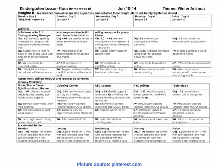 Sample Lesson Plan For Kindergarten - Lesson Plans Learning