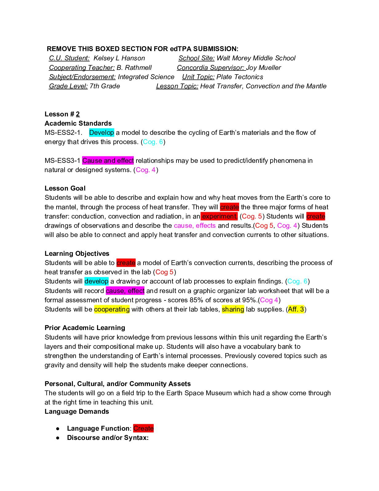 Calaméo - Lesson Plan Plate Tectonics Day 2