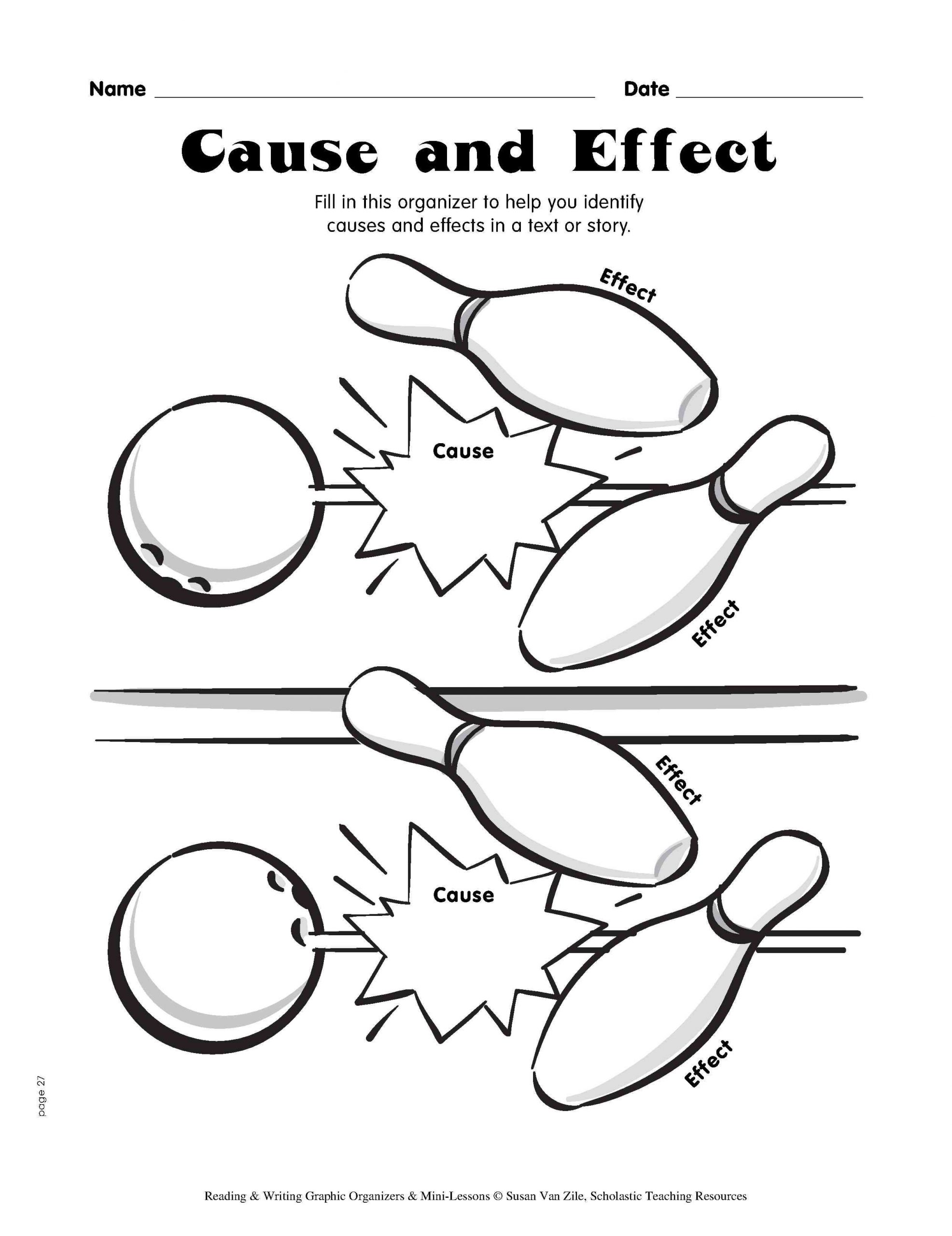 Cause And Effect Bowling | Reading Graphic Organizers