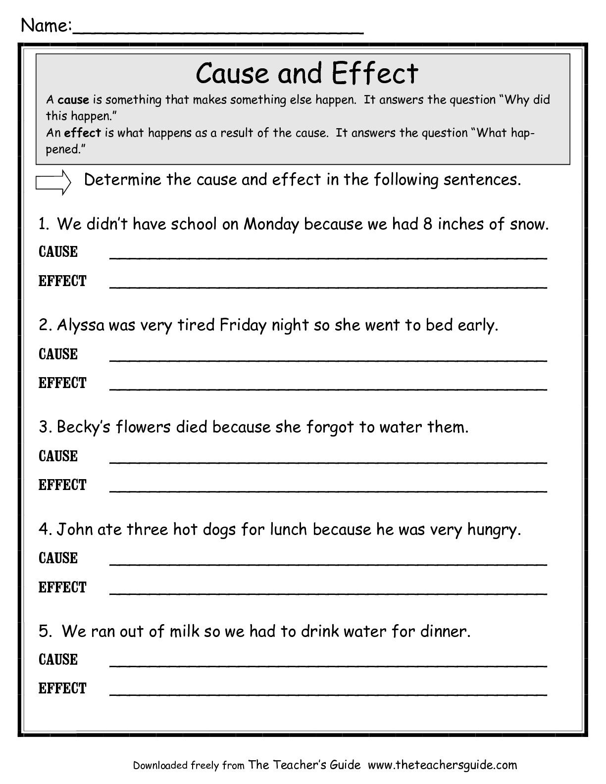 Cause And Effect Worksheets - Google Search | Cause And