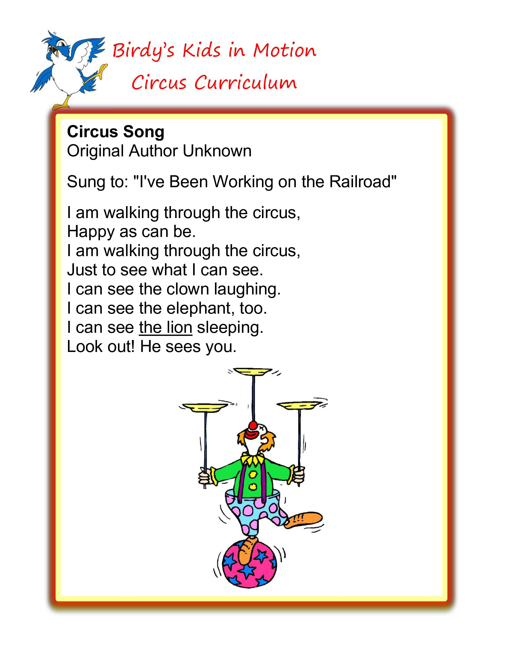 Circus Song #birdyskids #toddlercreativemovement | Circus