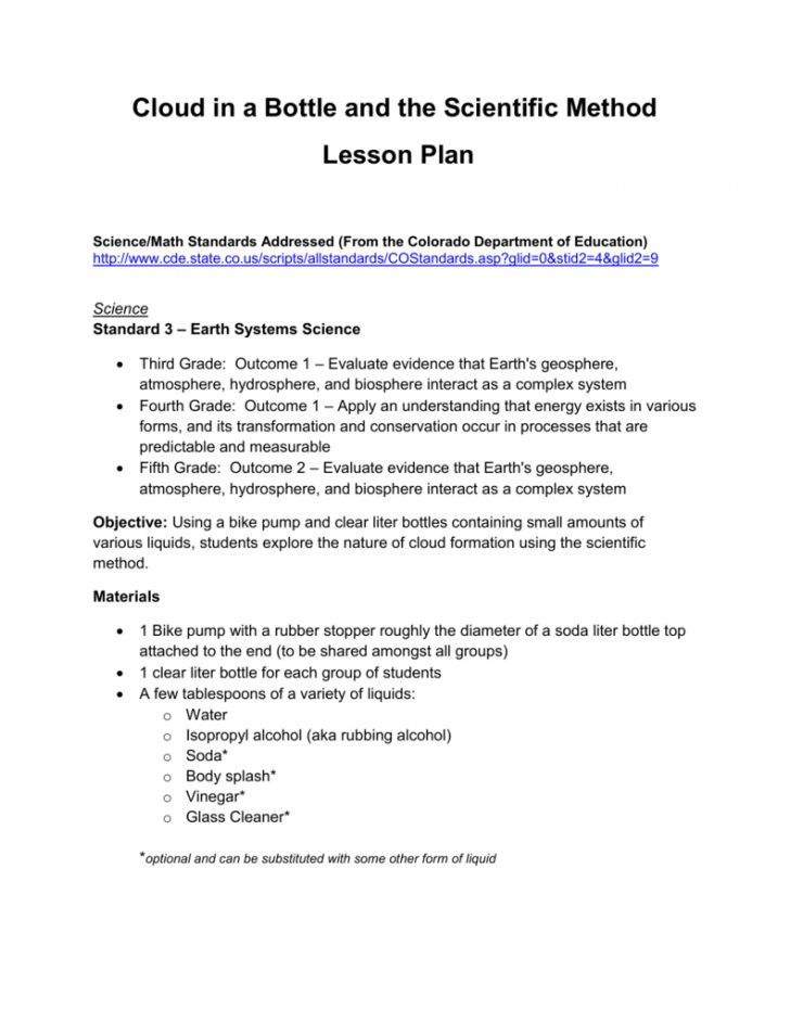 Scientific Method Lesson Plan 5th Grade - Lesson Plans Learning