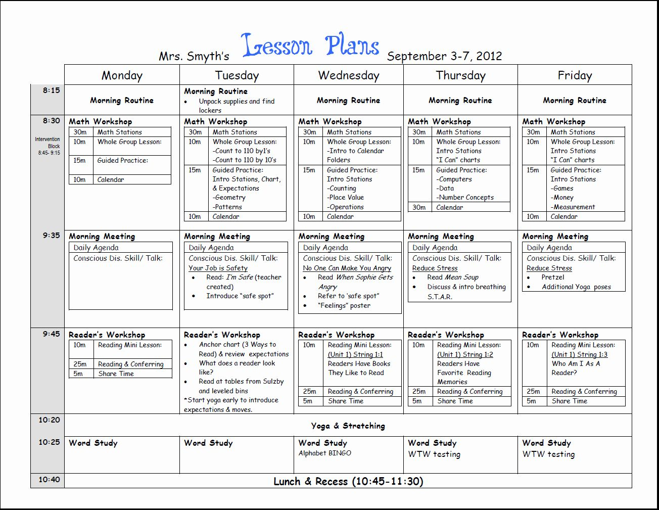 Common Core Lesson Plan Template Doc Fresh Free Weekly