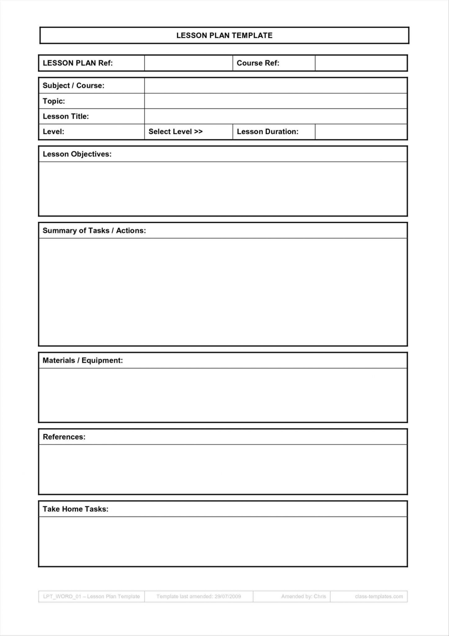 Free Editable Daily Lesson Plan Template