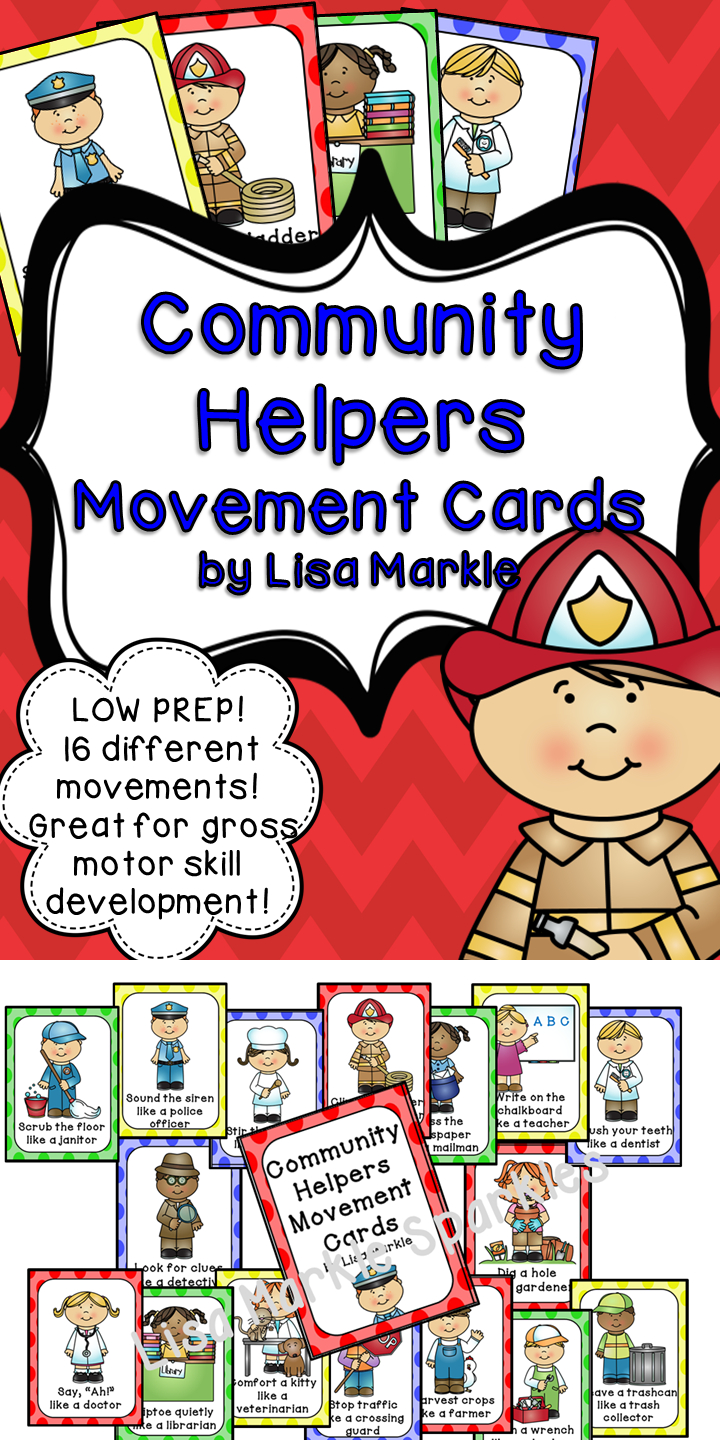 Community Helpers Movement Cards For Preschool And Brain