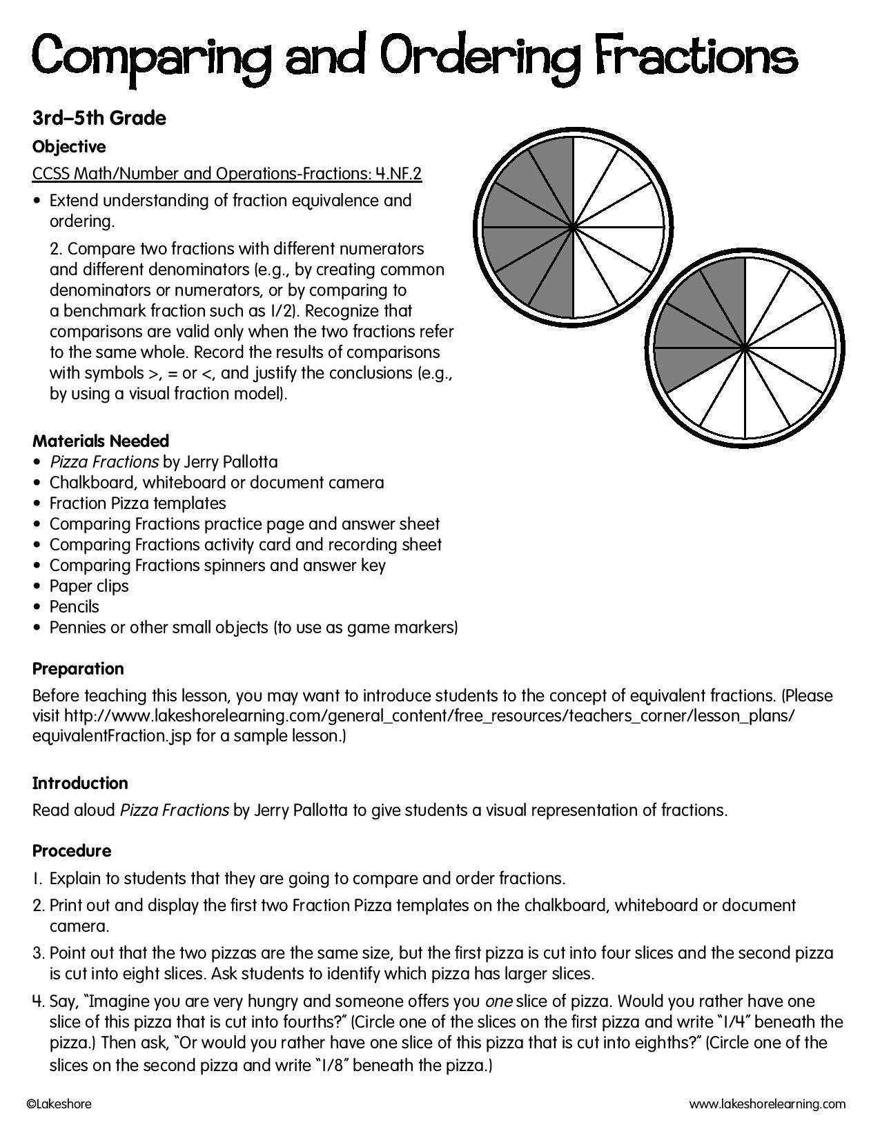 Fraction Lesson Plan Lesson Plans Learning