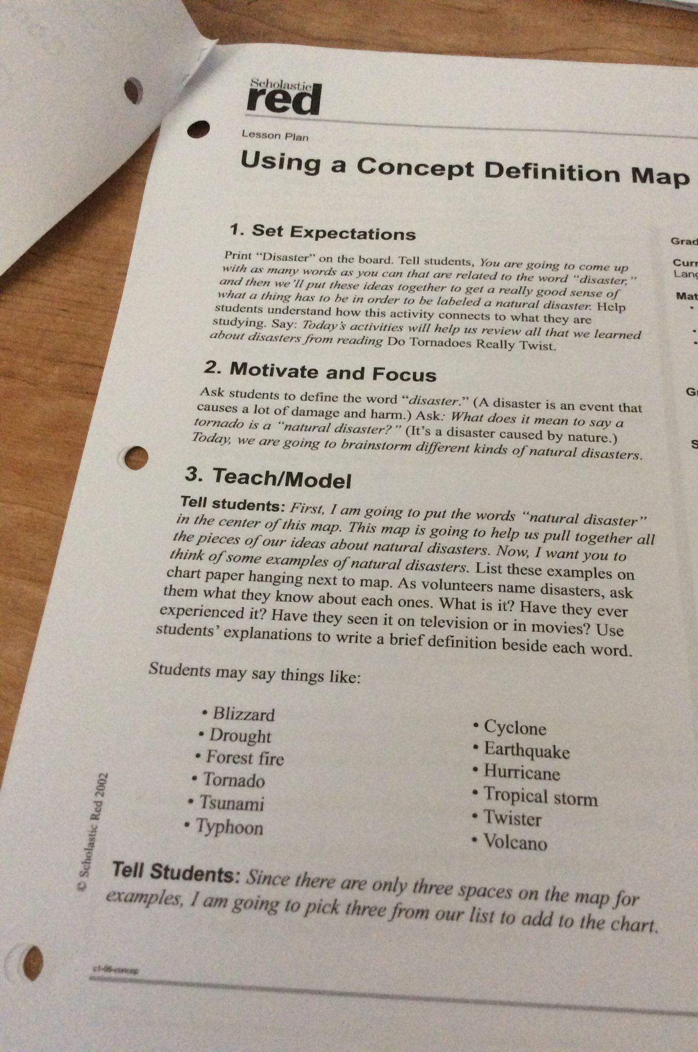 Concept Of Definition Map ( Lesson Plan Page 2) | Teaching