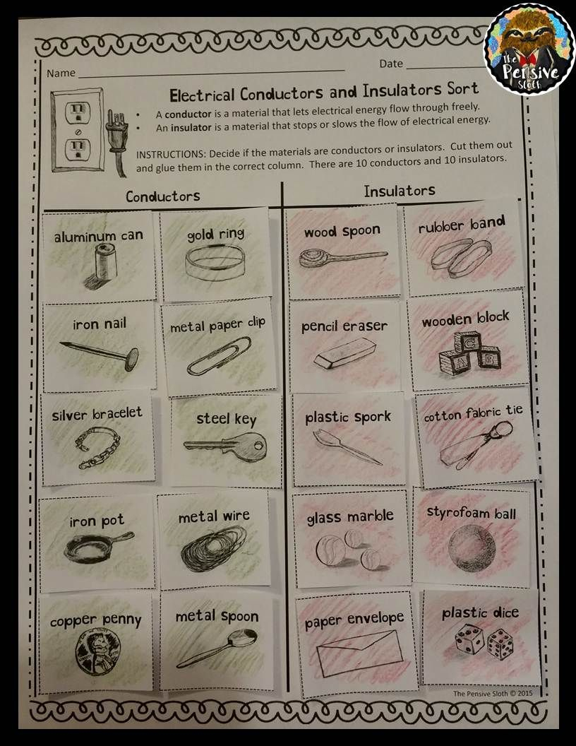 Conductors And Insulators Sort For Electrical Energy