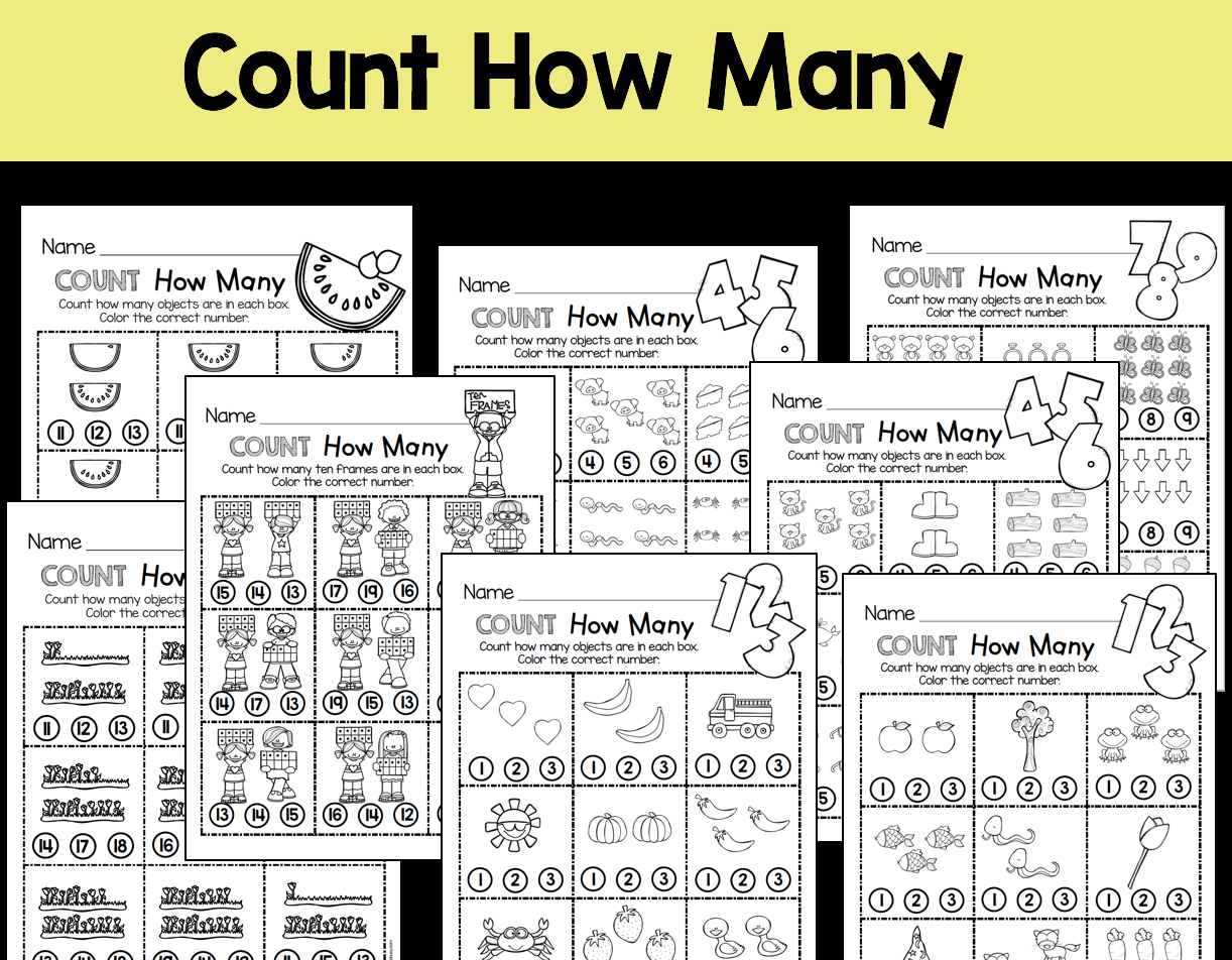 Counting And Cardinality Freebies | Counting Worksheets For