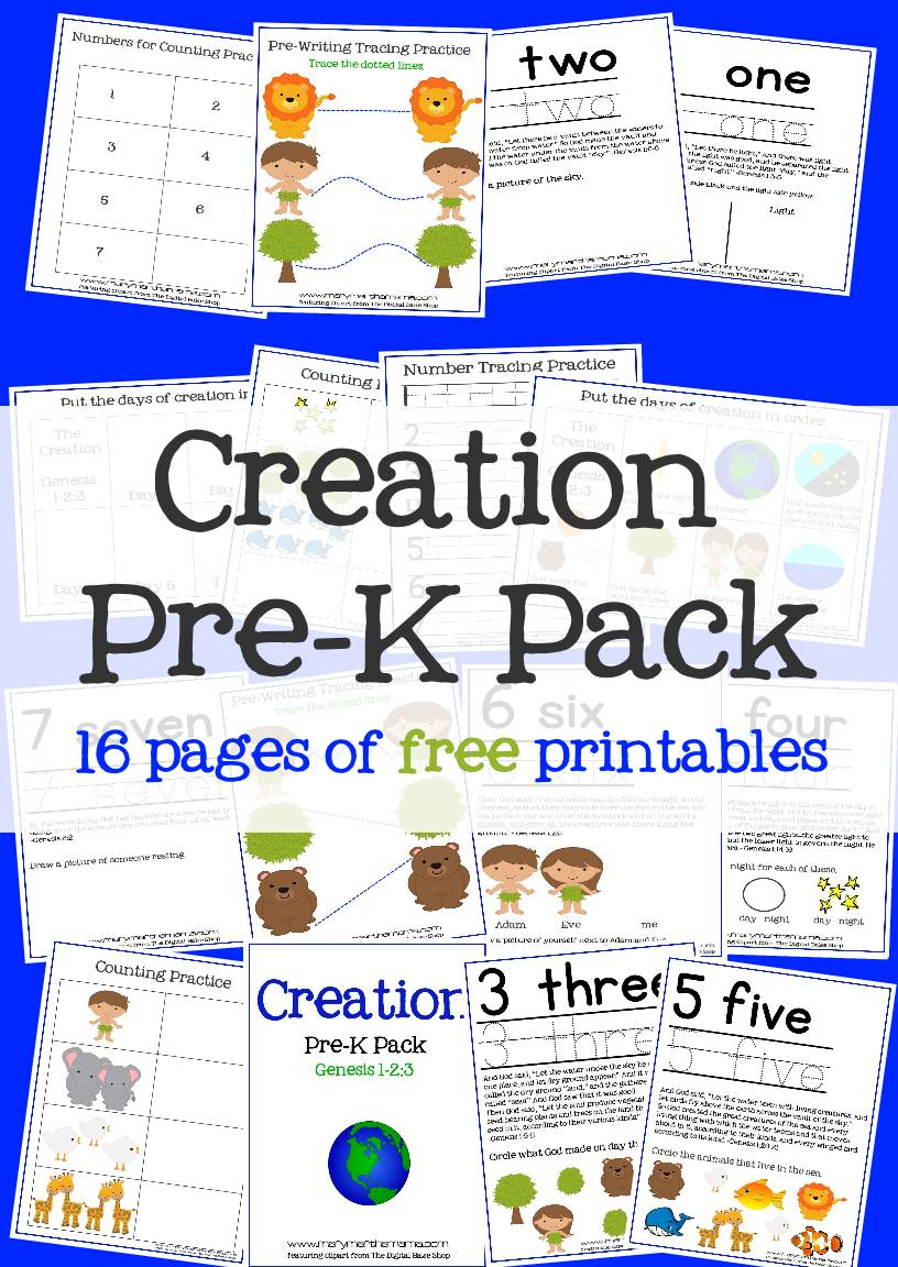 Creation Bible Story For Preschoolers Activity Pack – Mary