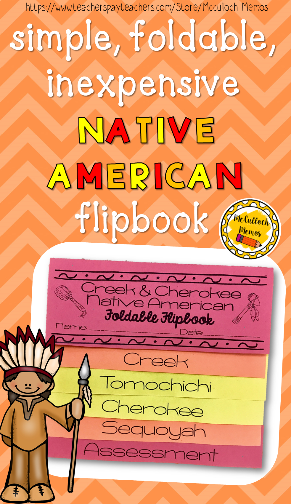 Creek &amp;amp; Cherokee Native American Foldable Flipbook | 2Nd