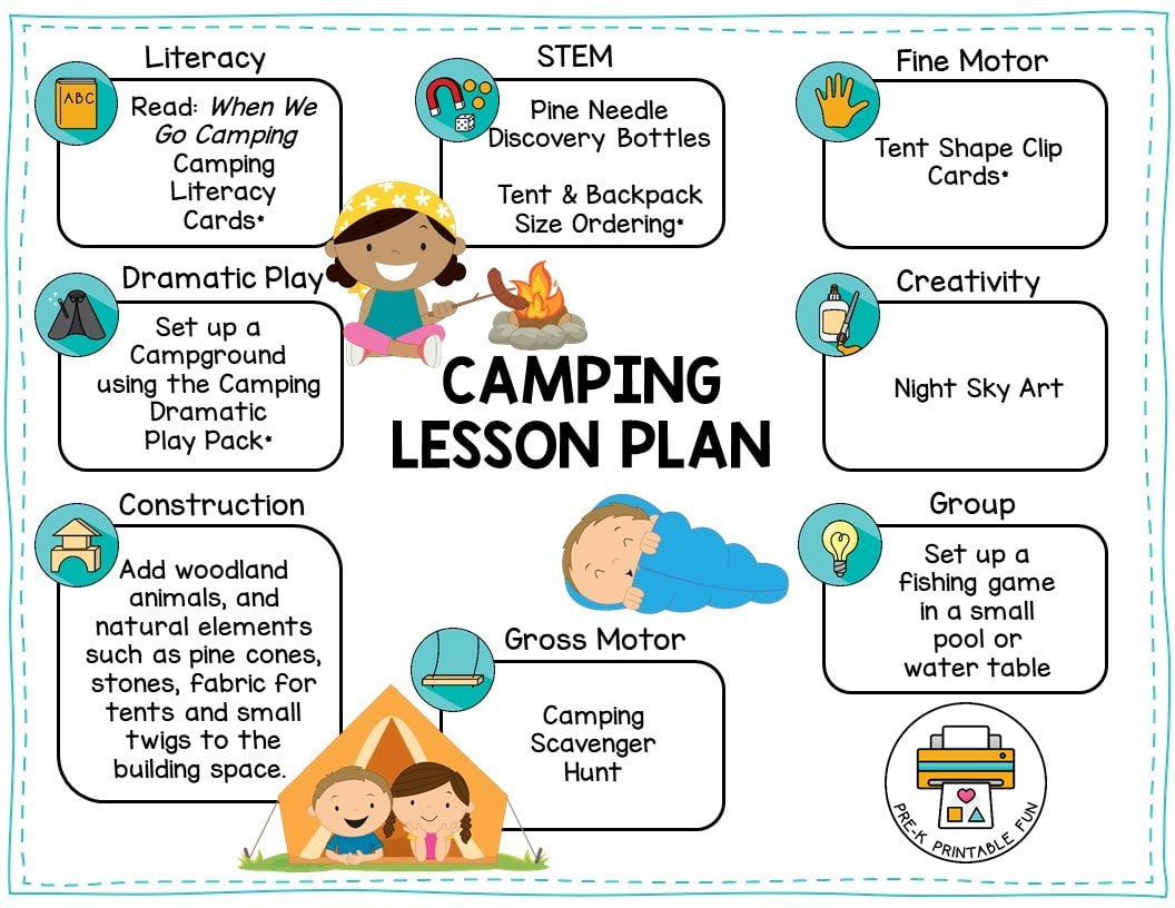 Day &amp;amp; Night Camping Theme - Pre-K Printable Fun