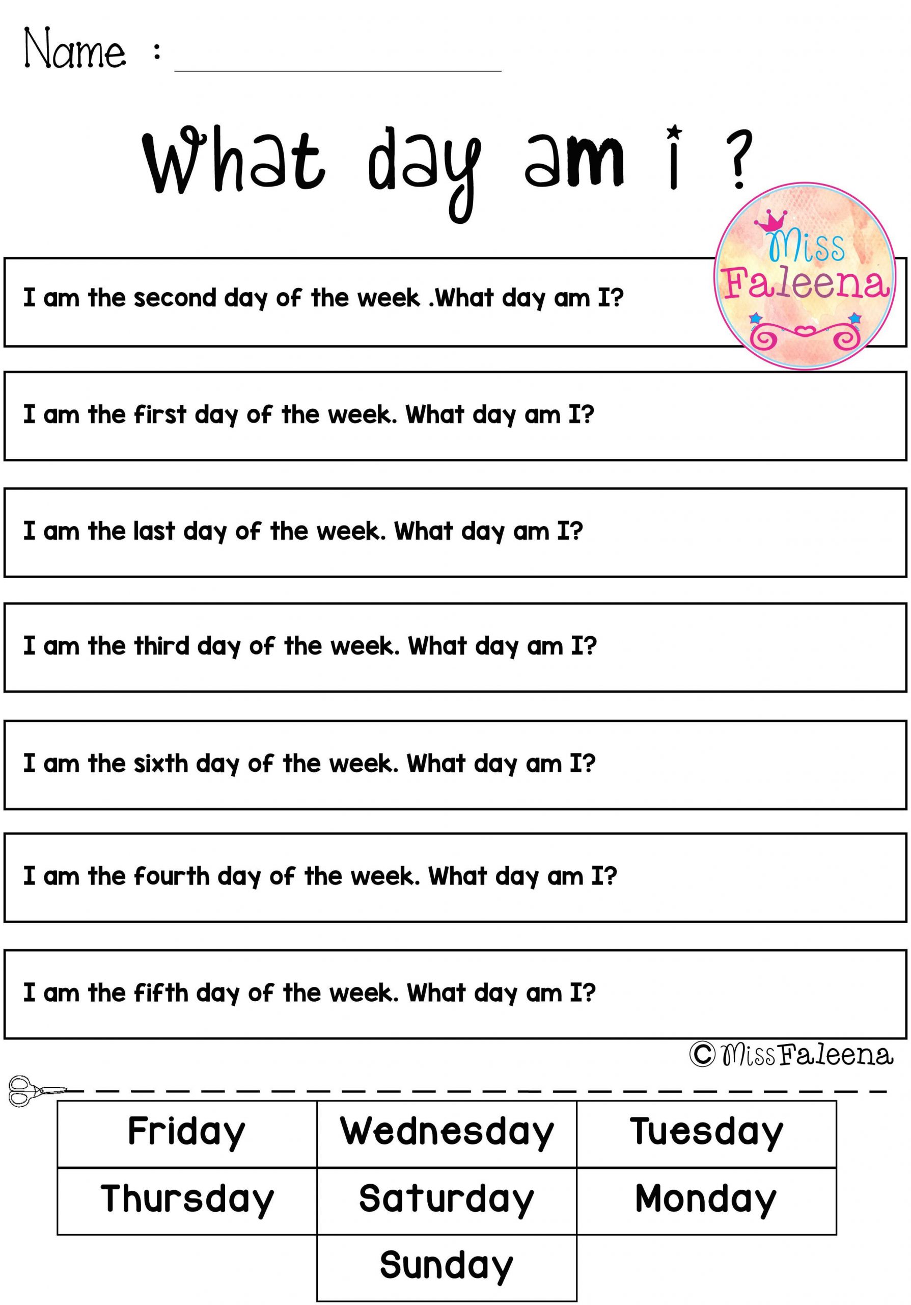 Days Of The Week | Kindergarten Lessons, Kindergarten Lesson