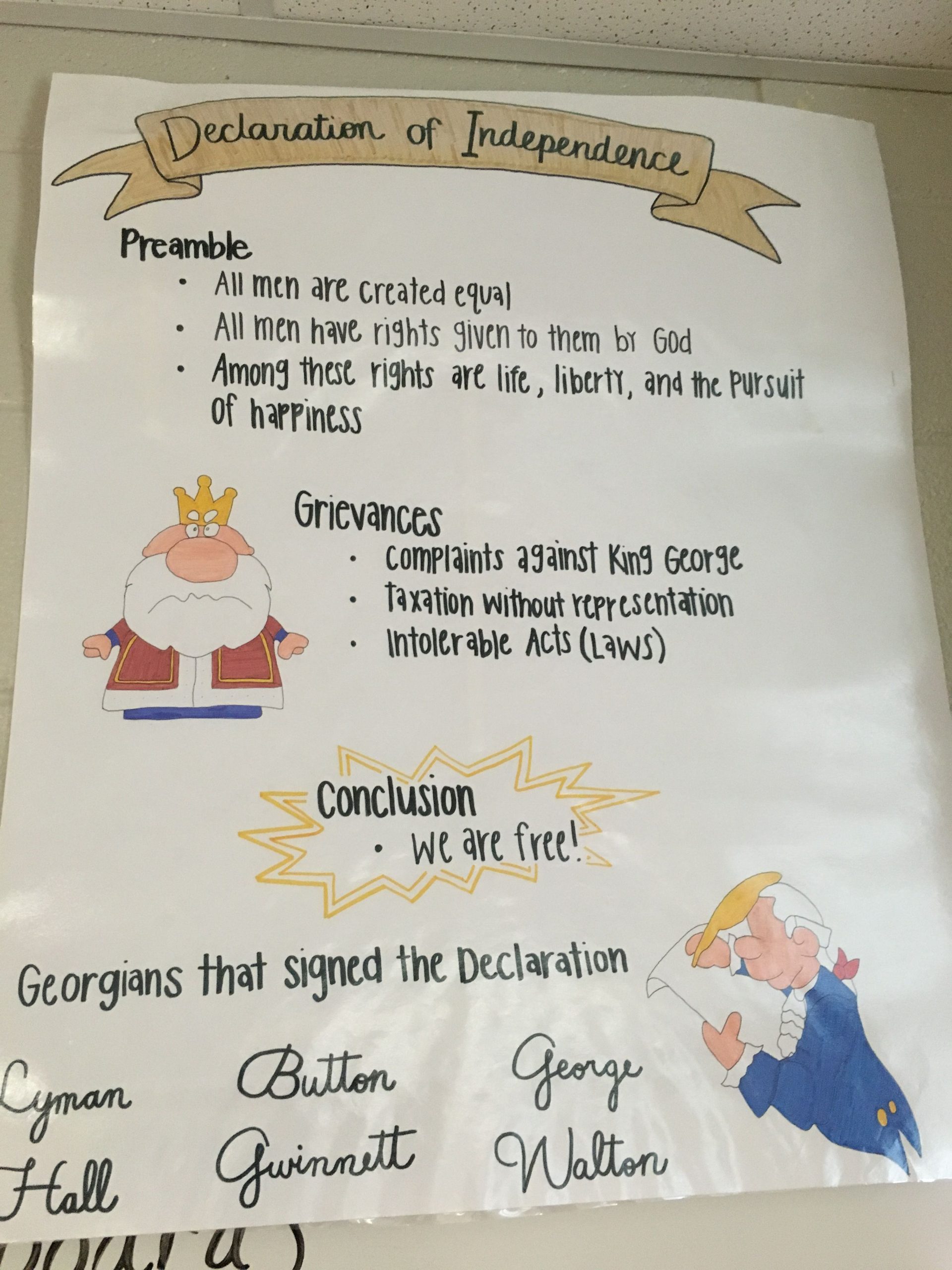 Declaration Of Independence Anchor Chart | Social Studies