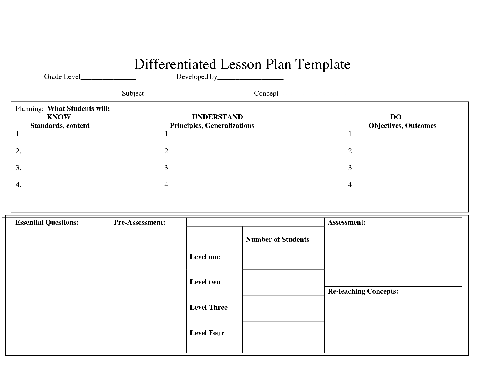 Differentiated-Lesson-Plan-Template (1650×1275) | Lesson