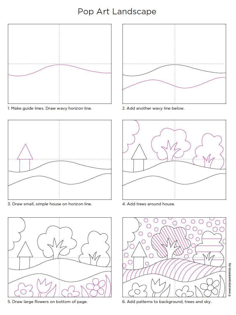 Draw A Pop Art Landscape | Perspective Art, Art Lesson Plans