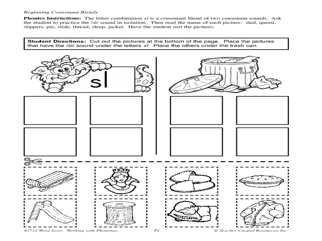 Easy Consonants And Beginning Consonant Blends: /f/ And /sl