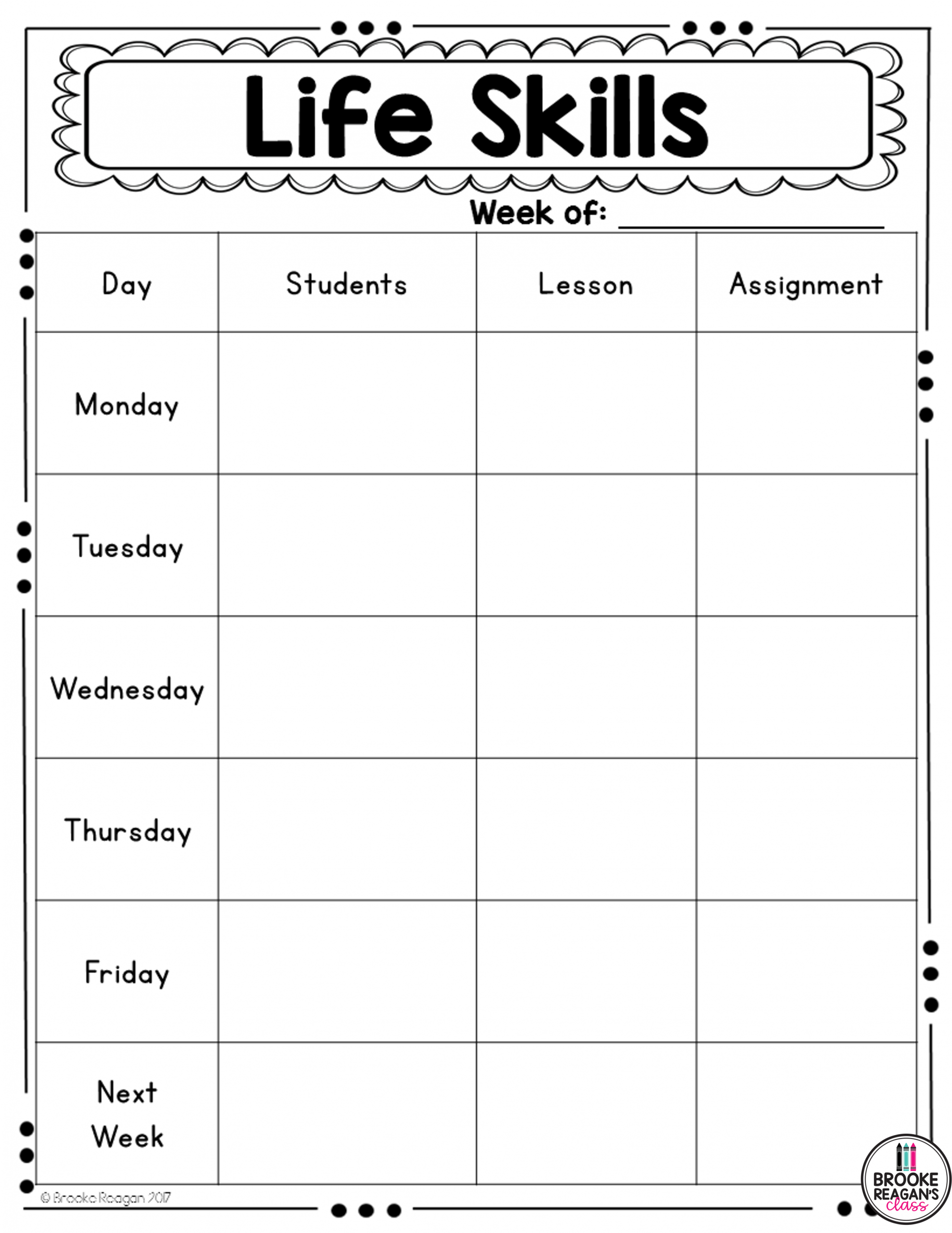 Editable Lesson Plan Templates: Special Education | Lesson