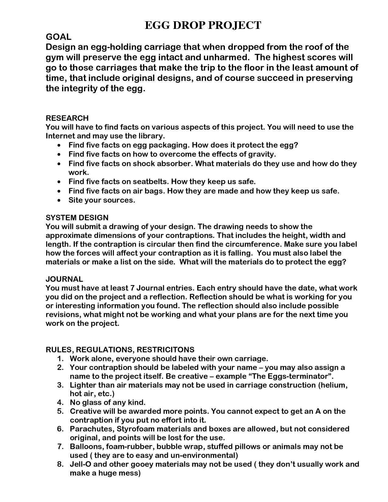 Egg Drop Project Doc (With Images) | Egg Drop Project, Egg