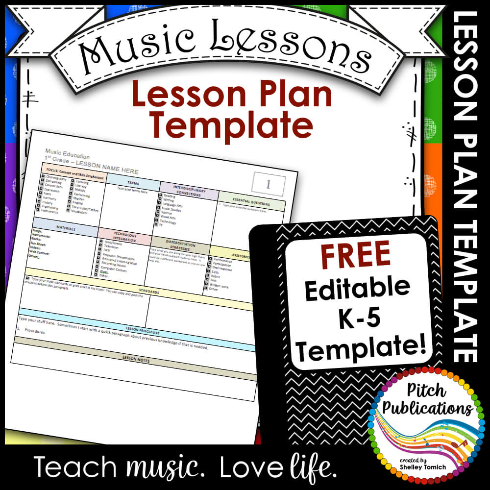Elementary Music Lesson Plan Templates - Free!!