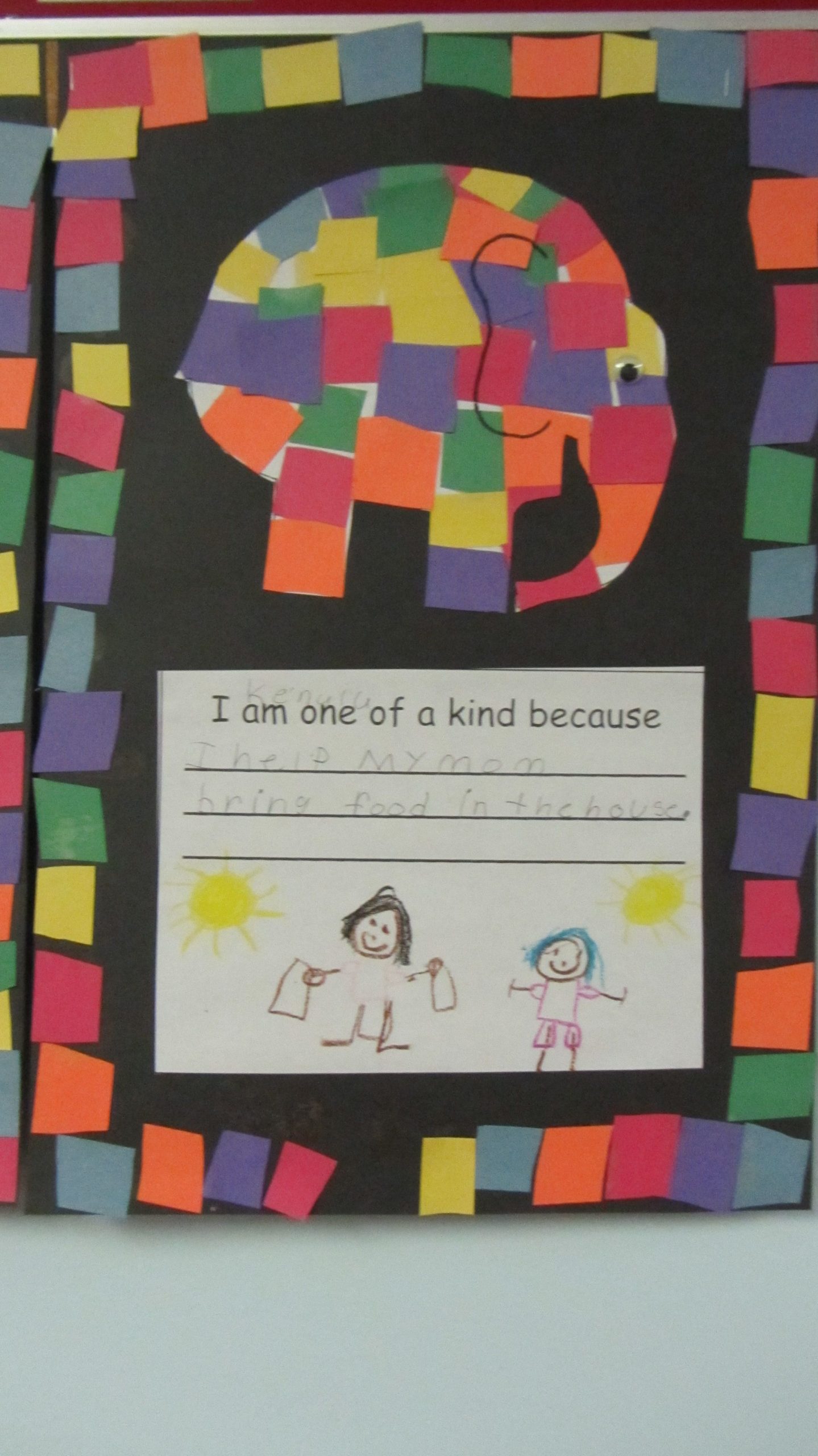 Elmer The Elephant Writing And Art Display - I Am One Of A