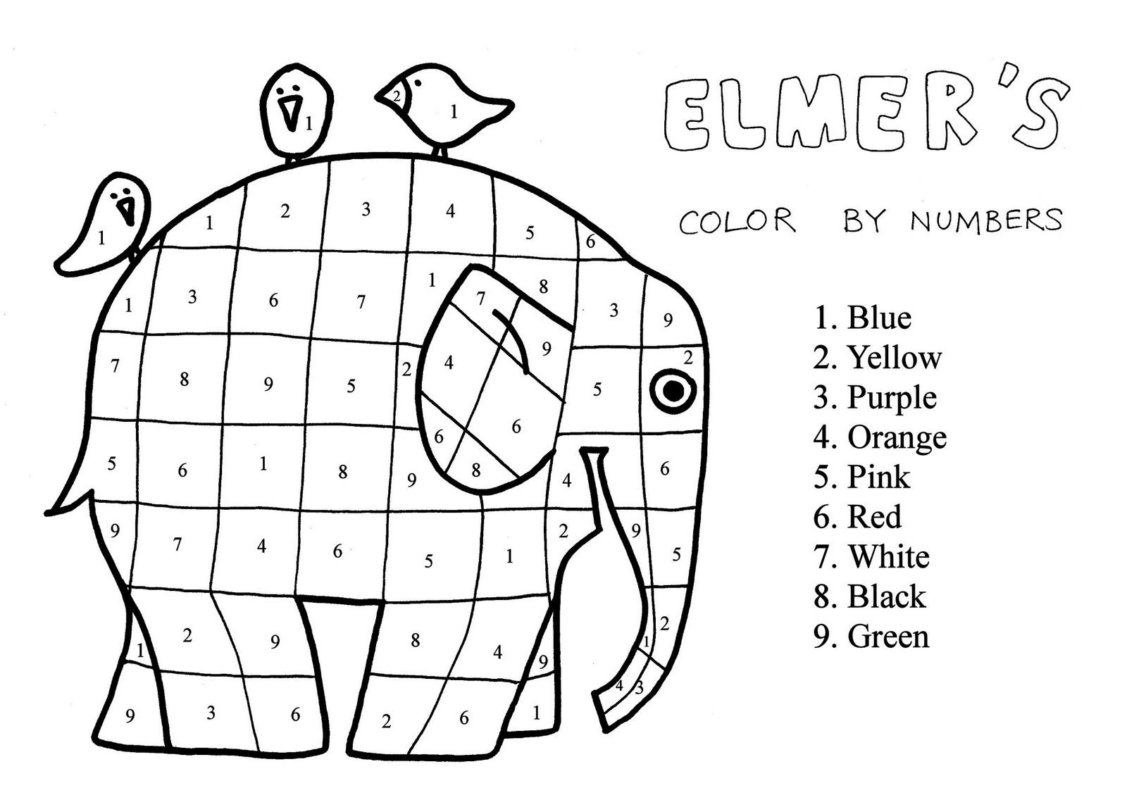 Elmer The Patchwork Elephant Coloring Page | Bilderbuch