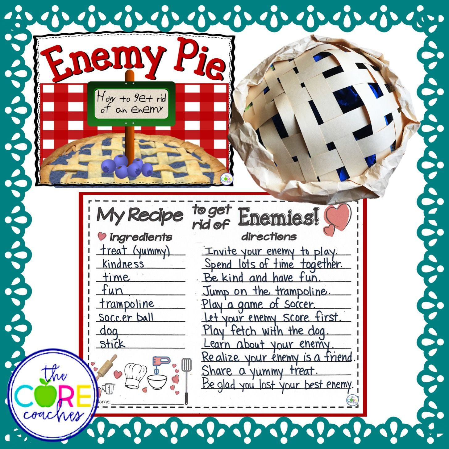 Enemy Pie: Freebie Interactive Read-Aloud Lesson Plans And