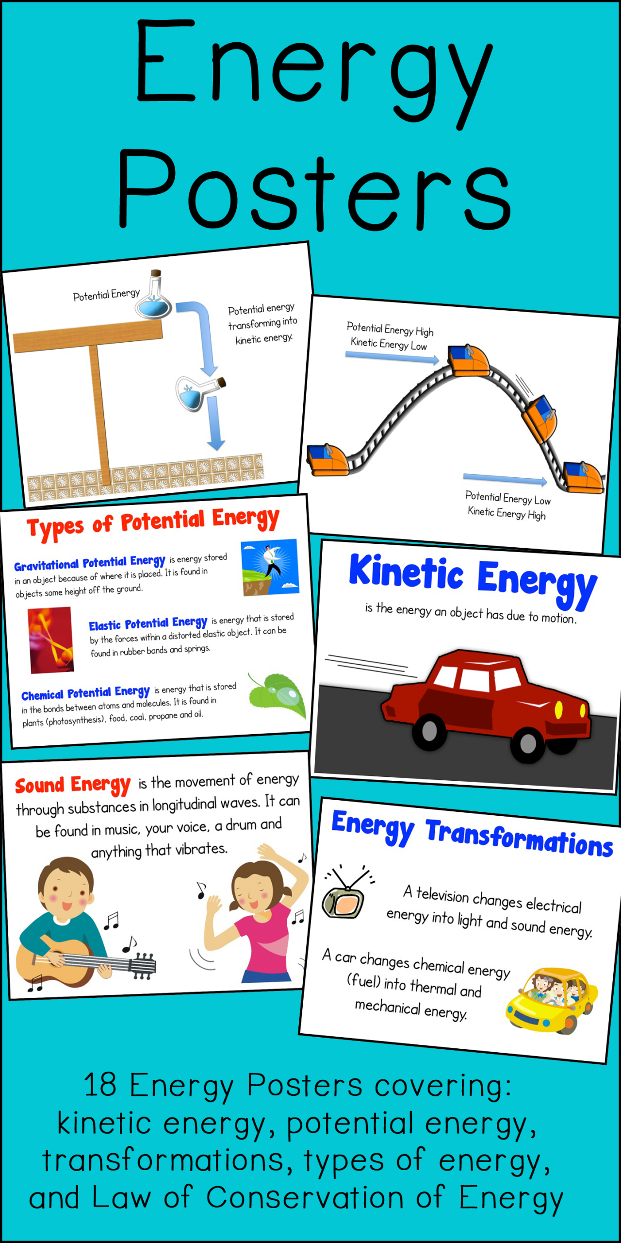 Energy Poster And Interactive Notebook Inb Set | Physical
