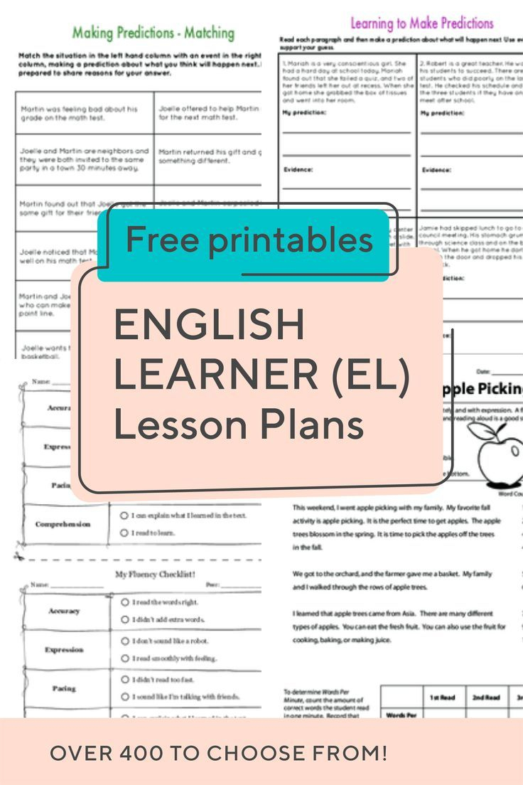 English Learner (El) Lesson Plans | Access More Than 400