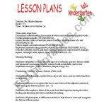 English Worksheets: Kindergarten Lesson Plan