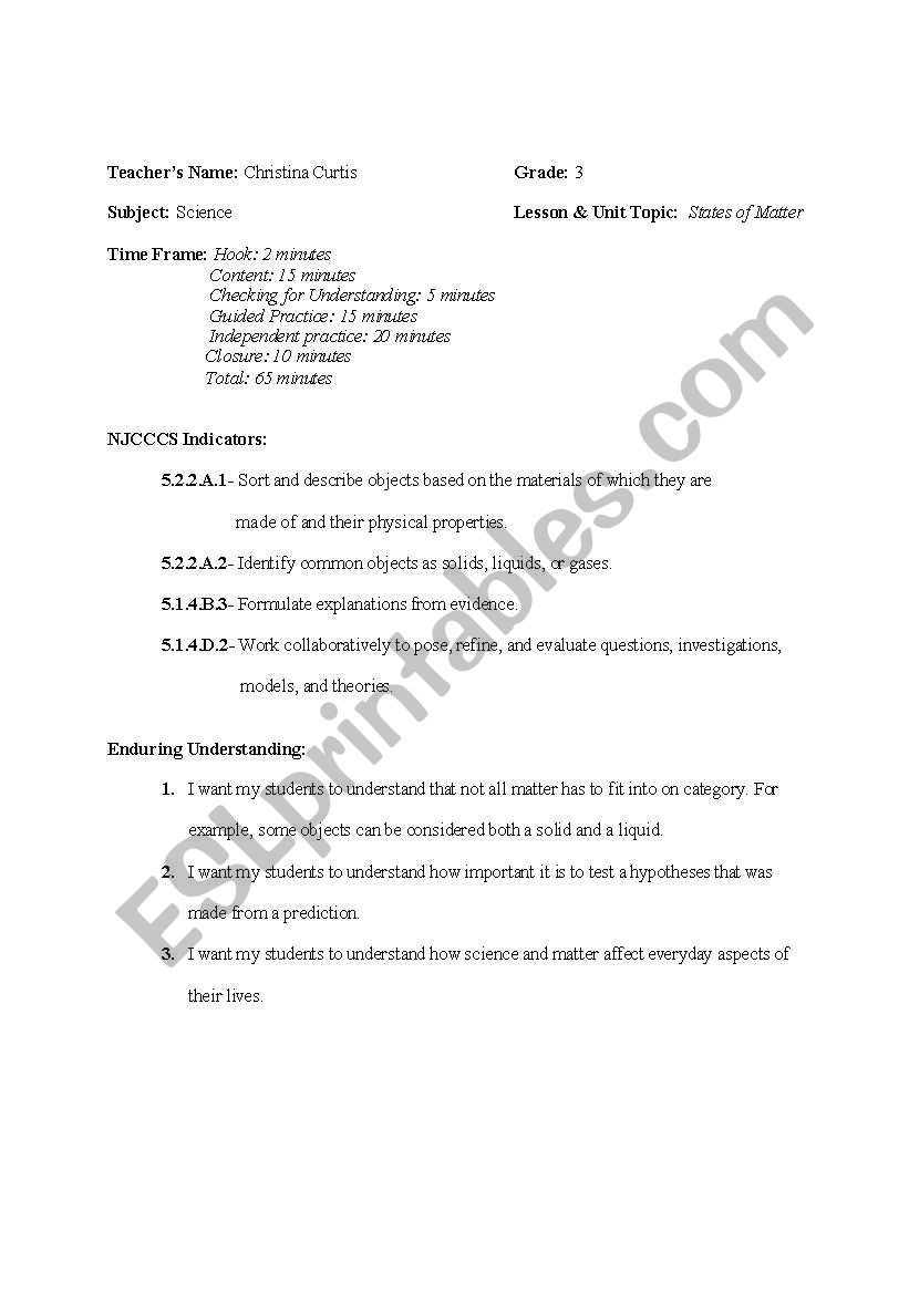 English Worksheets: Oobleck Lesson Plan