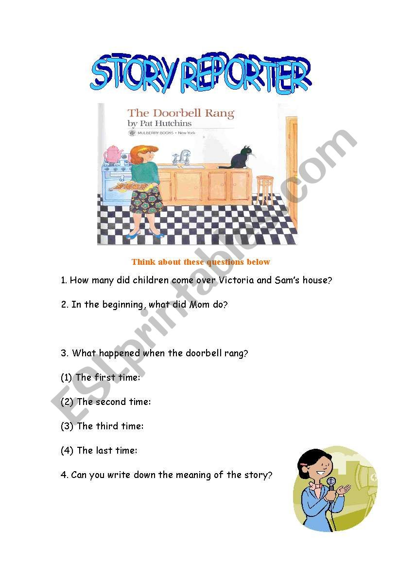 English Worksheets: The Doorbell Rang