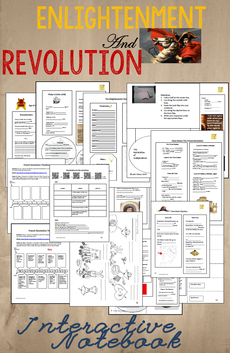 Enlightenment And Revolution Interactive Notebook Complete