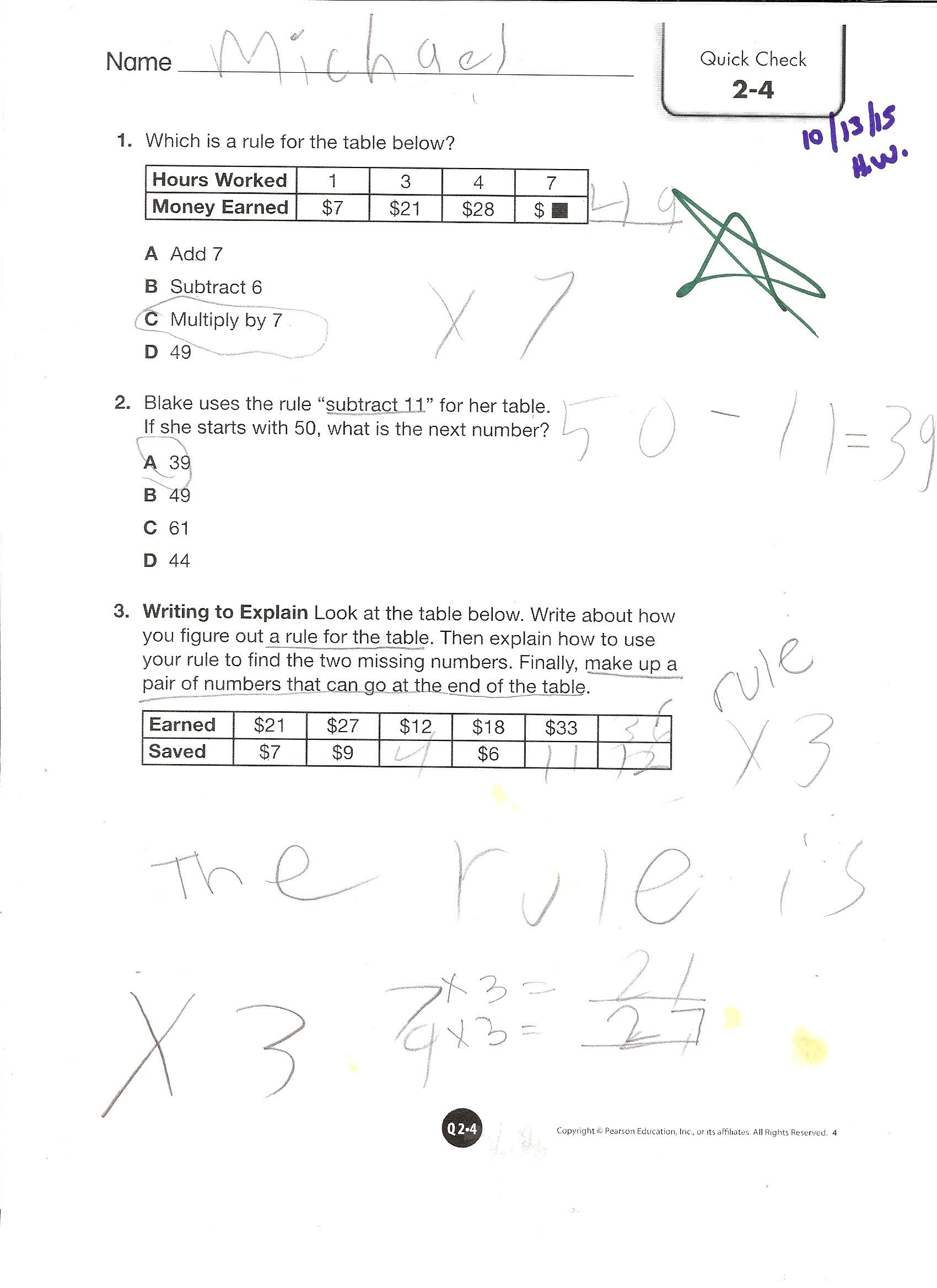 Envision Math Grade 4 Topic 2-4 Quick Check | Math