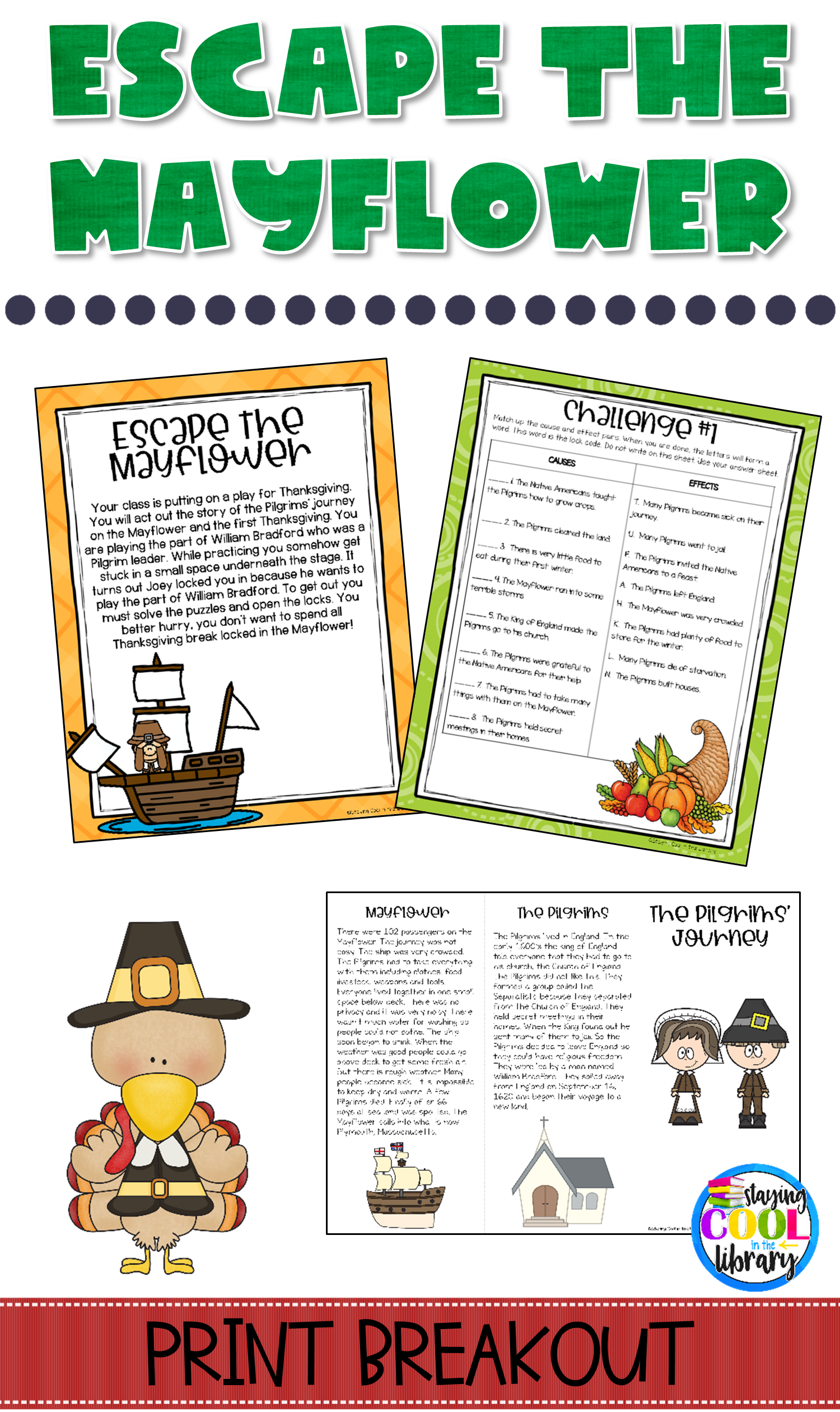 Escape The Mayflower - Print Escape Or Breakout Activity