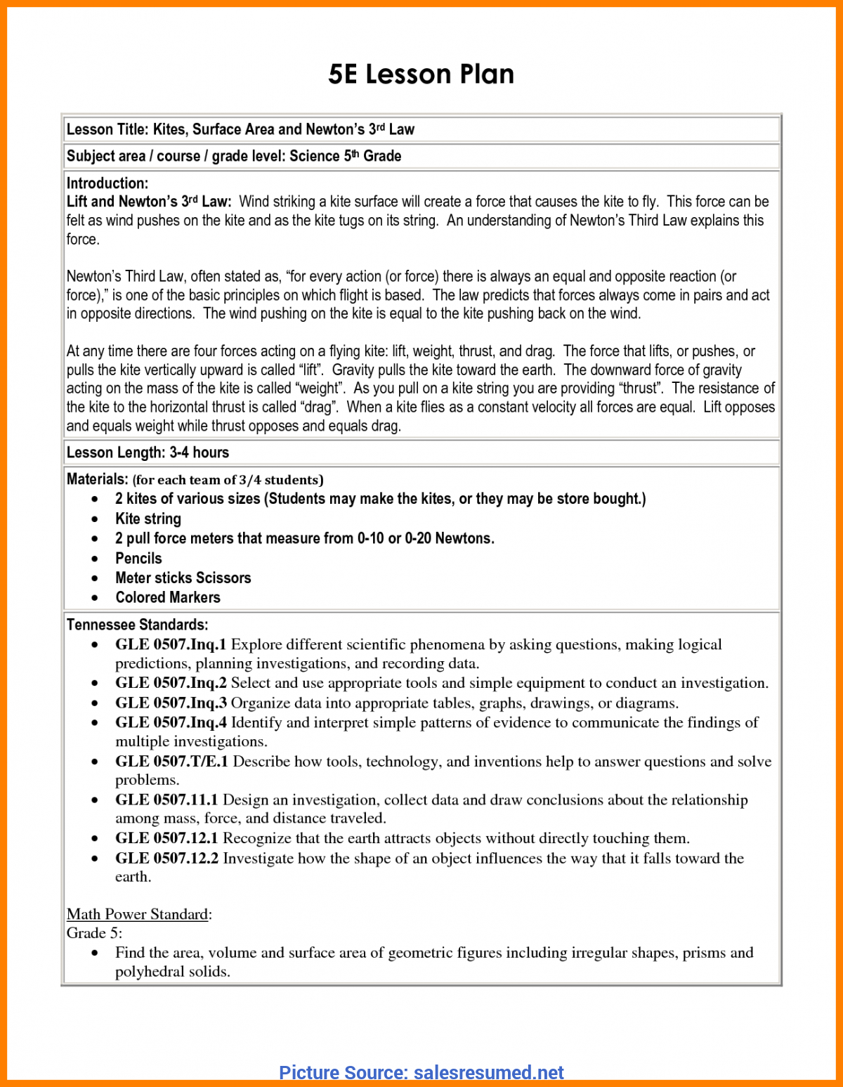 Excellent 5E Lesson Plan Math 8Th Grade 6+ 5 E&amp;#039;s Lesson Plan