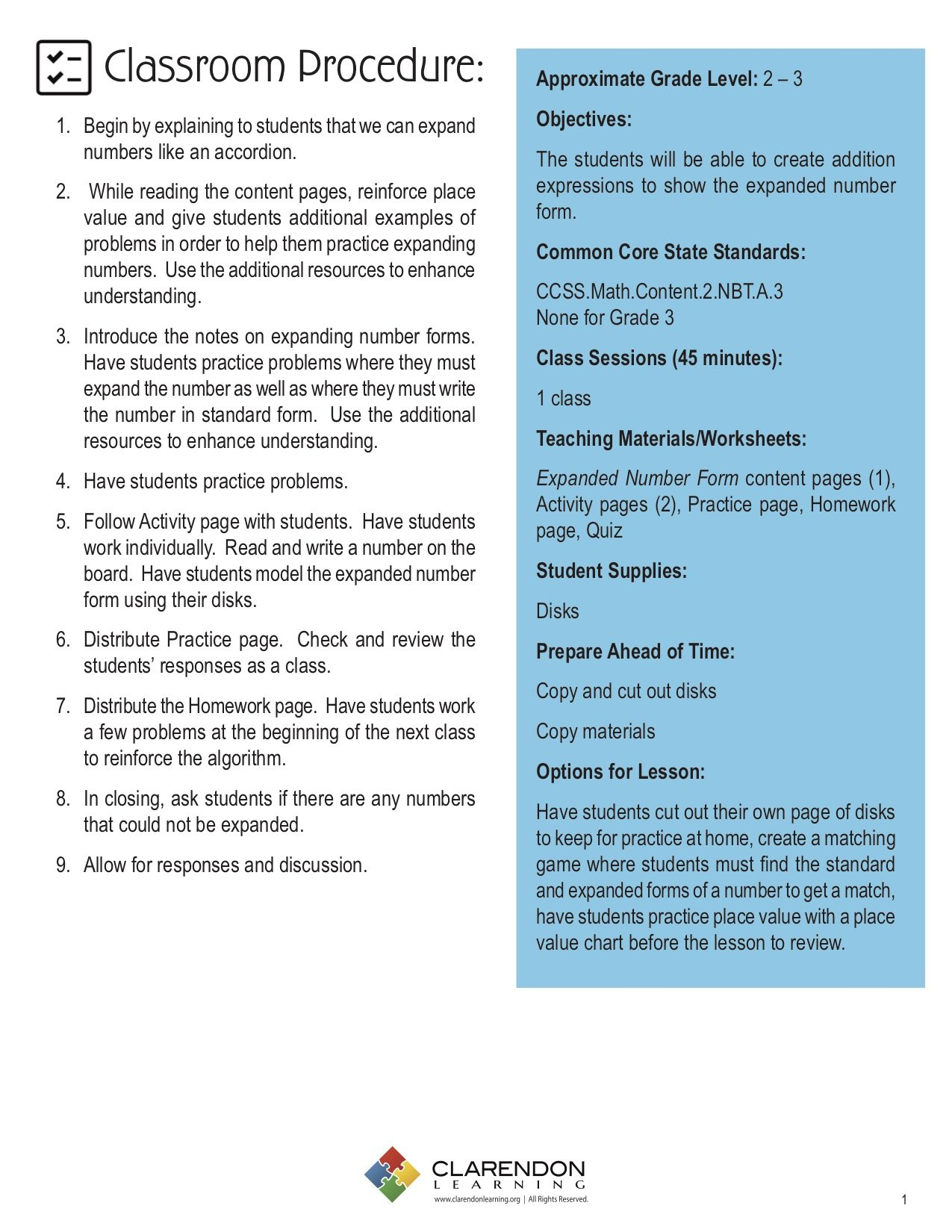 Expanded Number Forms