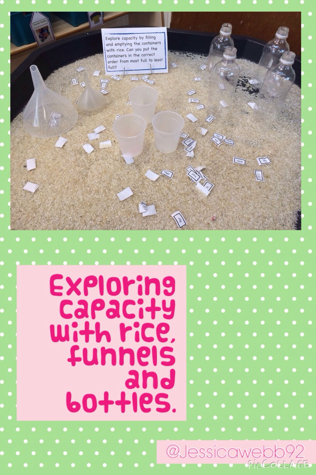 Exploring Capacity With Rice, Bottles And Funnels. Such A