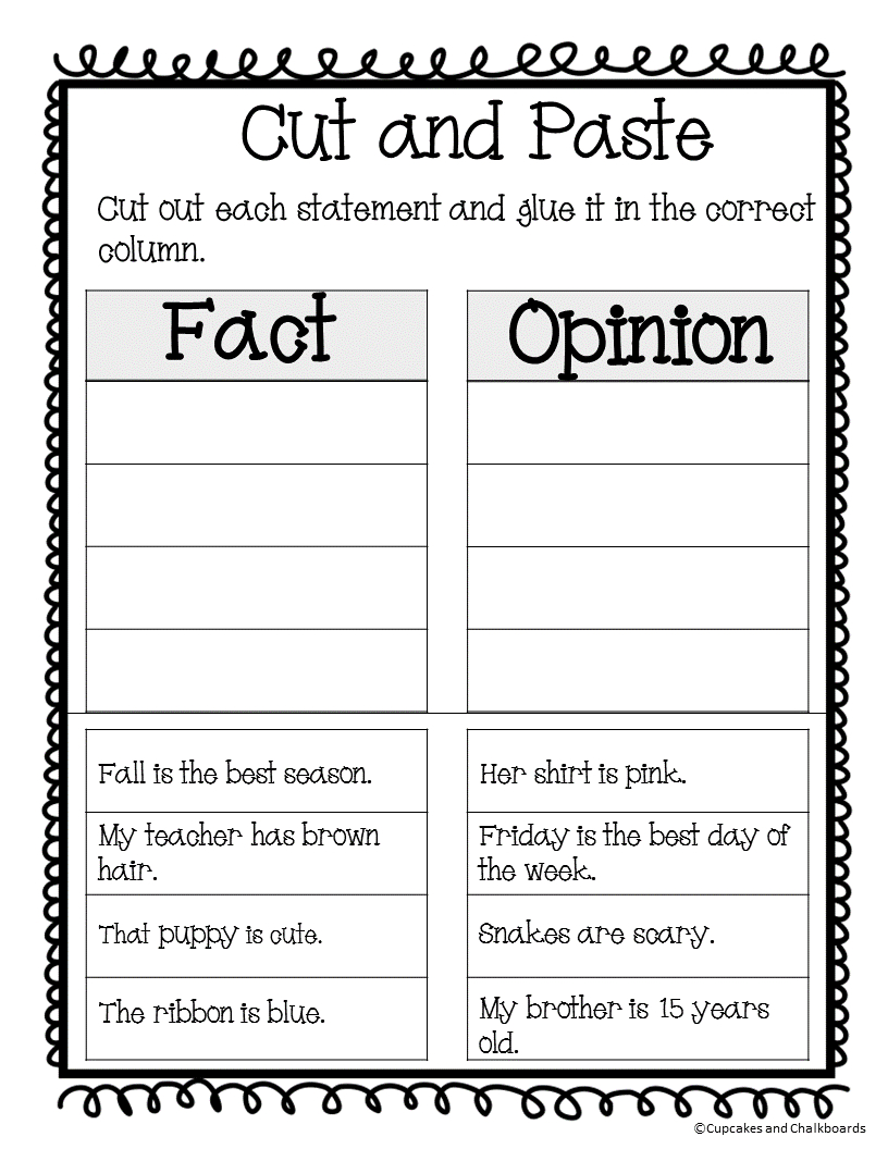 Fact And Opinion Worksheets And Posters | Fact And Opinion