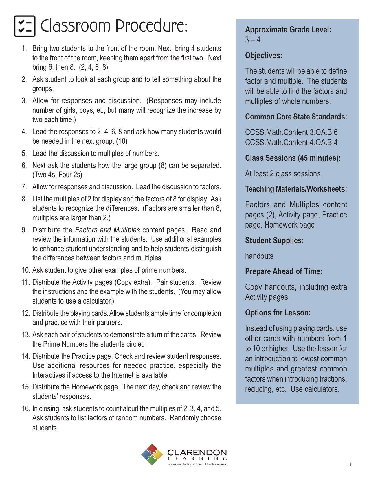 Factors And Multiples