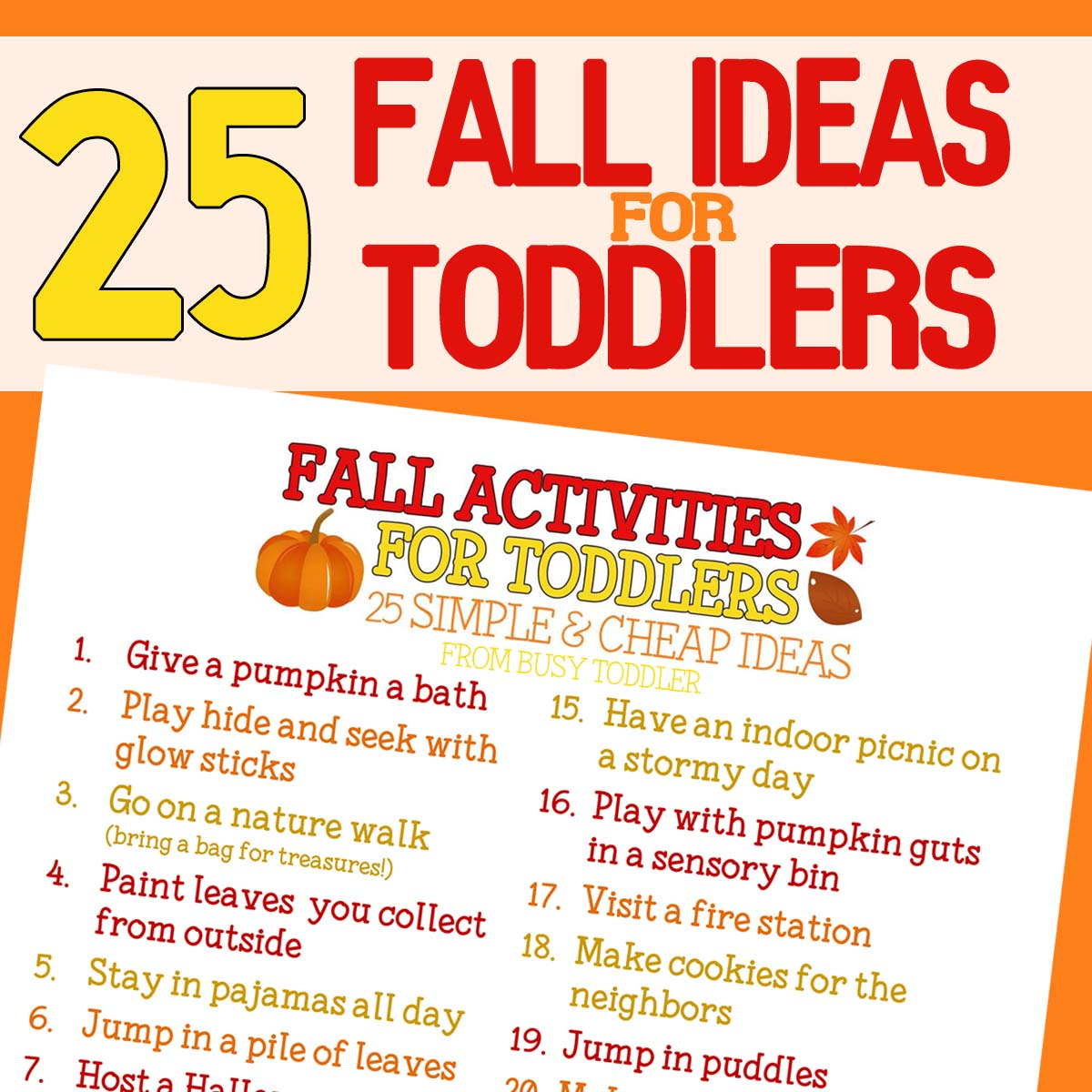 Fall Bucket List For Toddlers - Busy Toddler