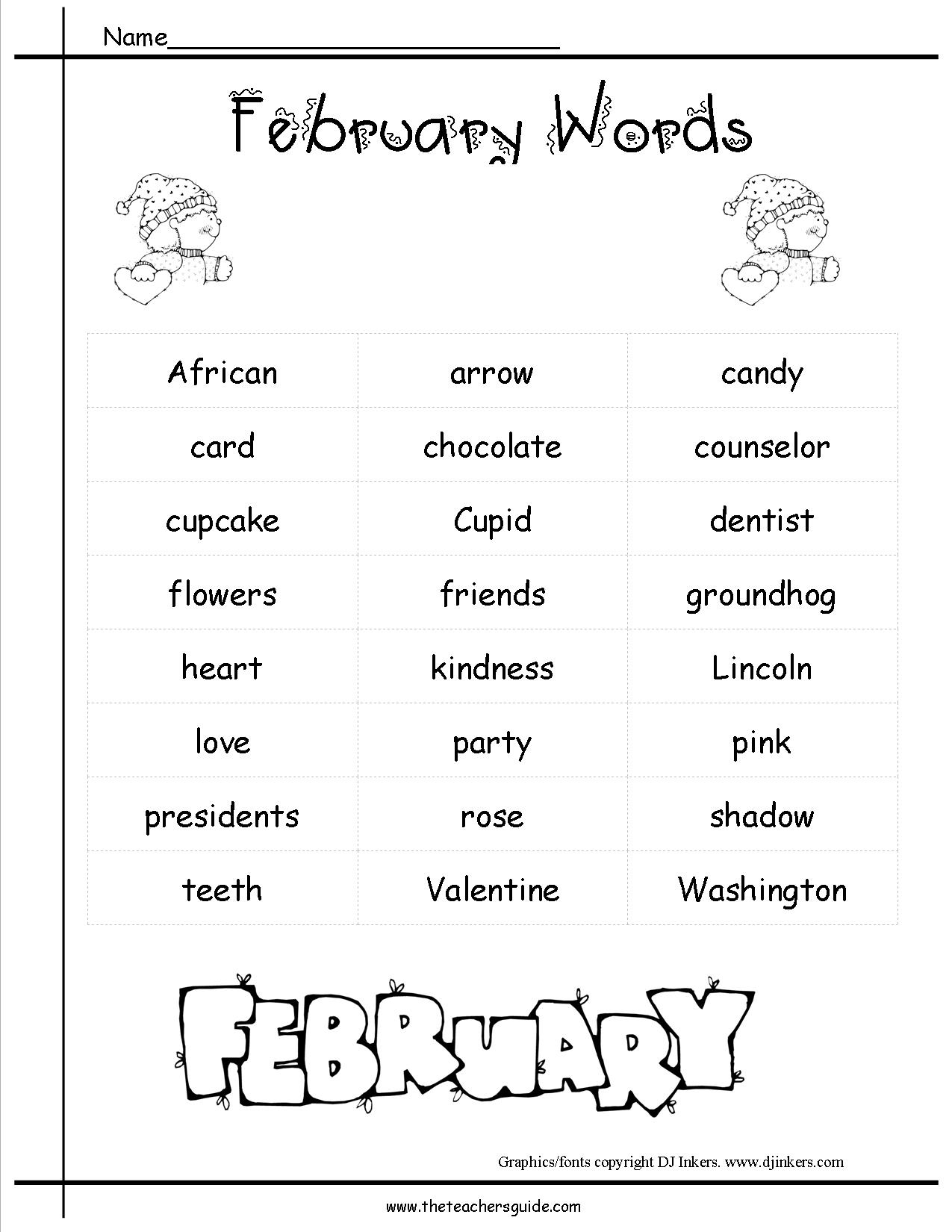 February Lesson Plans, Printouts, Themes, Crafts And Holidays