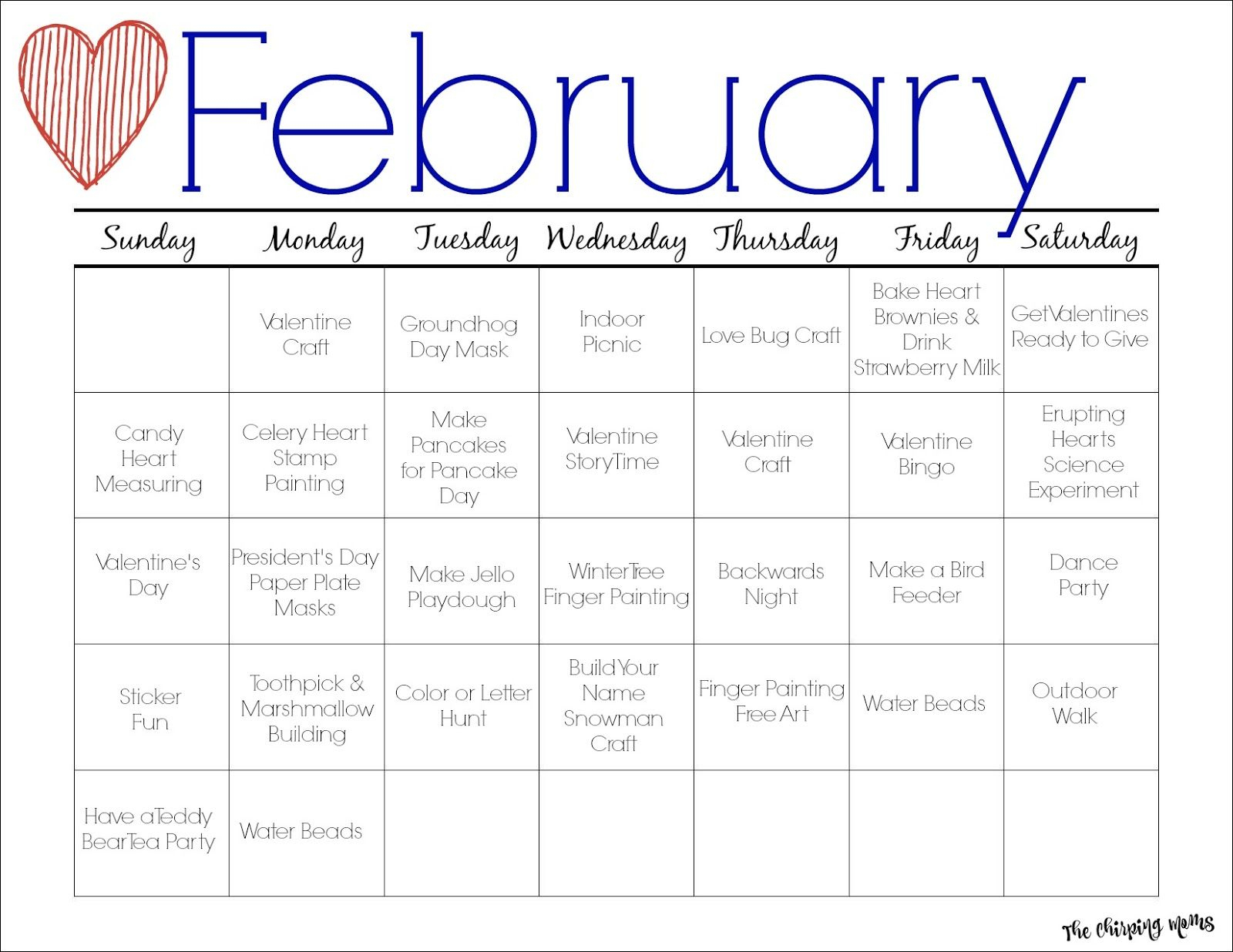 February Printable Activity Calendar For Kids | Kids
