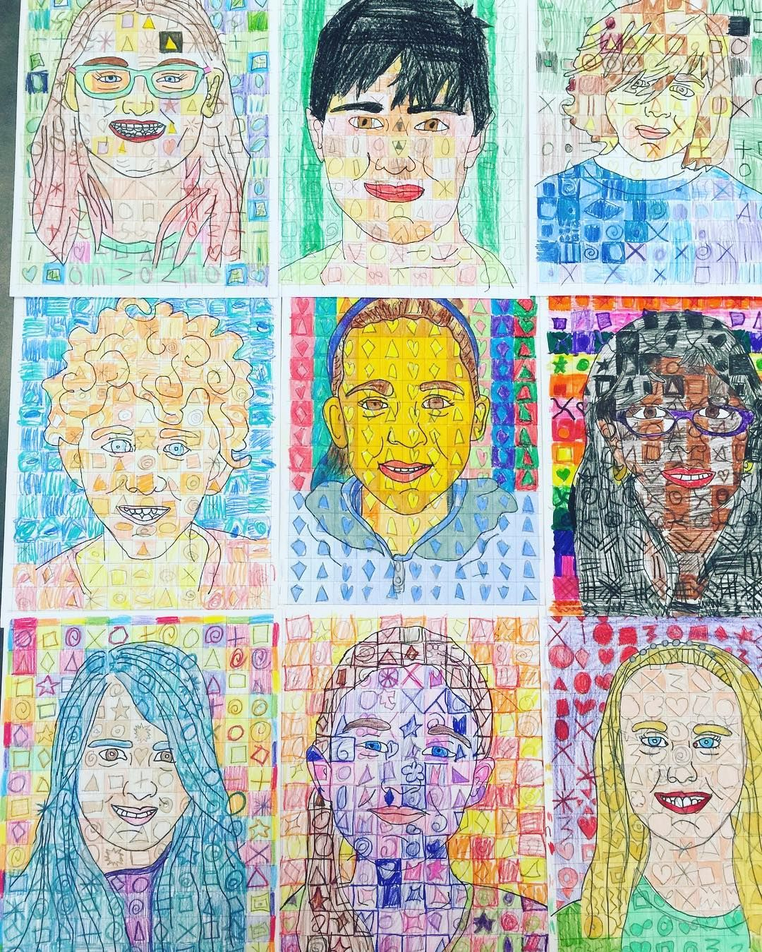 Fifth Grade) Chuck Close Inspired Self-Portraits Using A