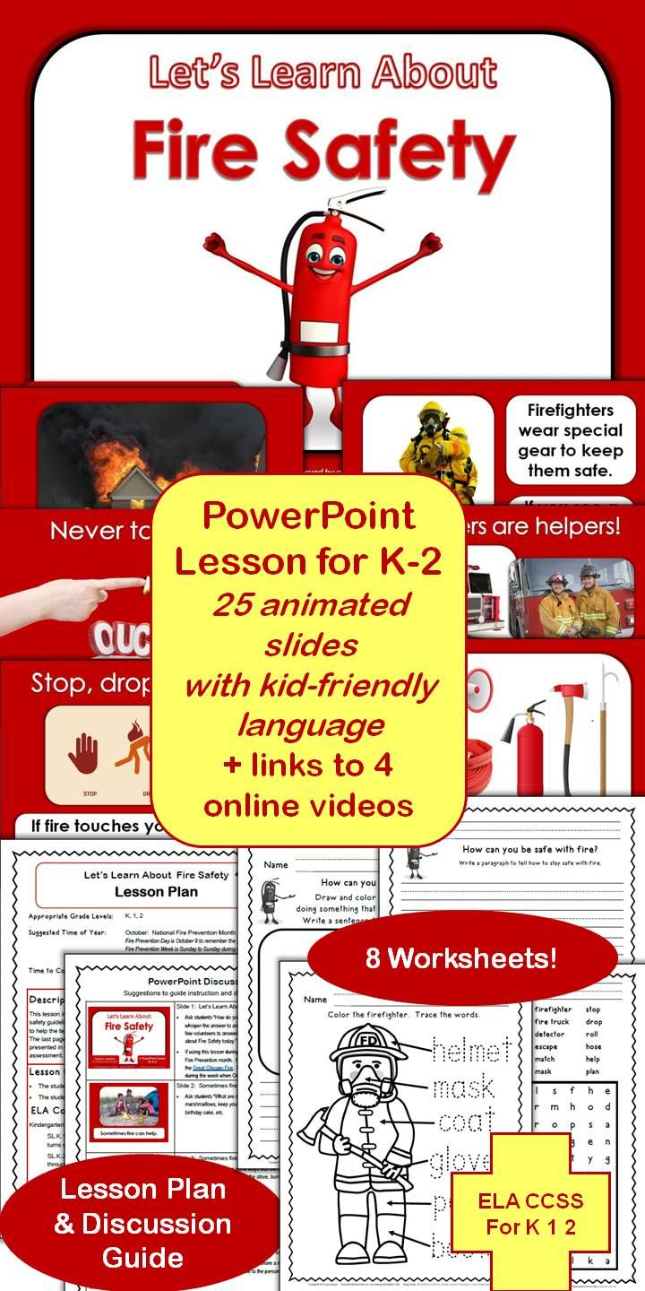 Fire Safety Powerpoint Lesson With Lesson Plan &amp;amp; Worksheets