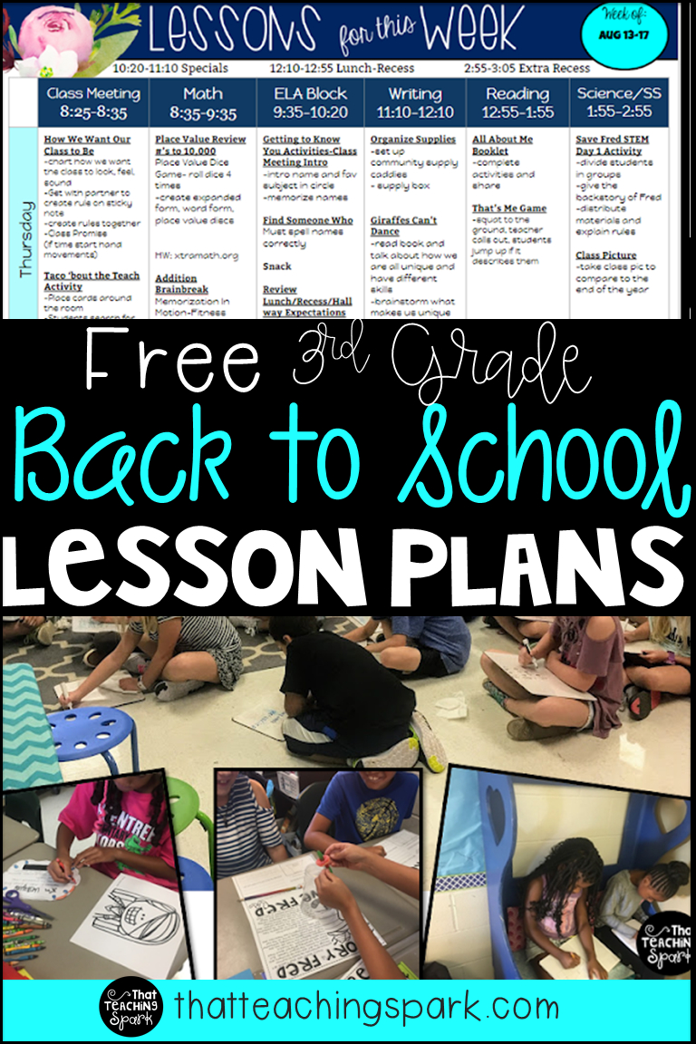 First Day Lesson Plan And Activities Back To School - That
