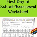 First Day Of School Assessment Worksheet Grade 4 | First Day