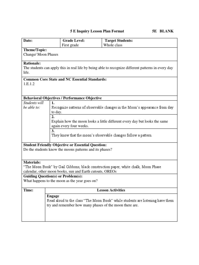 First Grade Science Lesson Plan  | Science Lessons, First