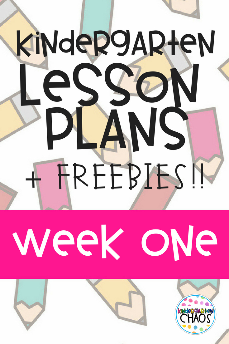 First Week Of School Lesson Plans For Kindergarten With