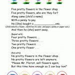 Five Pretty Flowers Song & Finger Puppets Printable And